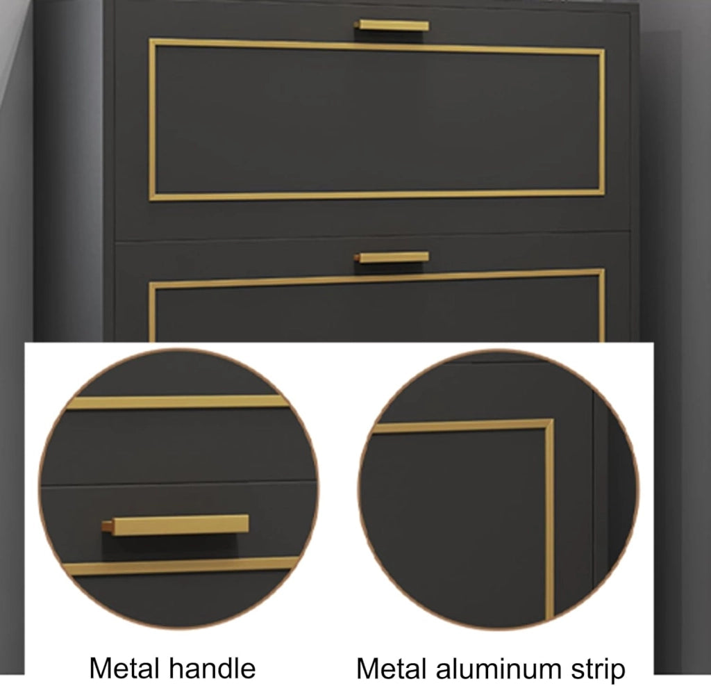 scarpiera Armadietto portascarpe - Organizer per scarpiera in Legno con 3 cassetti ribaltabili per Ingresso, corridoio, Armadio - Grigio Chiaro, 20 Pollici