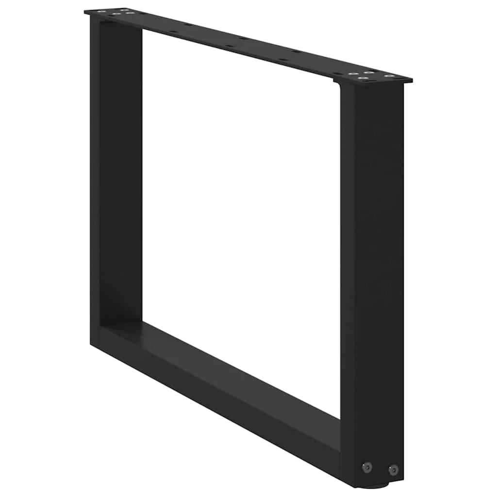 Set di 2 gambe regolabili per tavolino da caffè a forma di U 60 x 42-43 cm design moderno acciaio nero 02_0057400