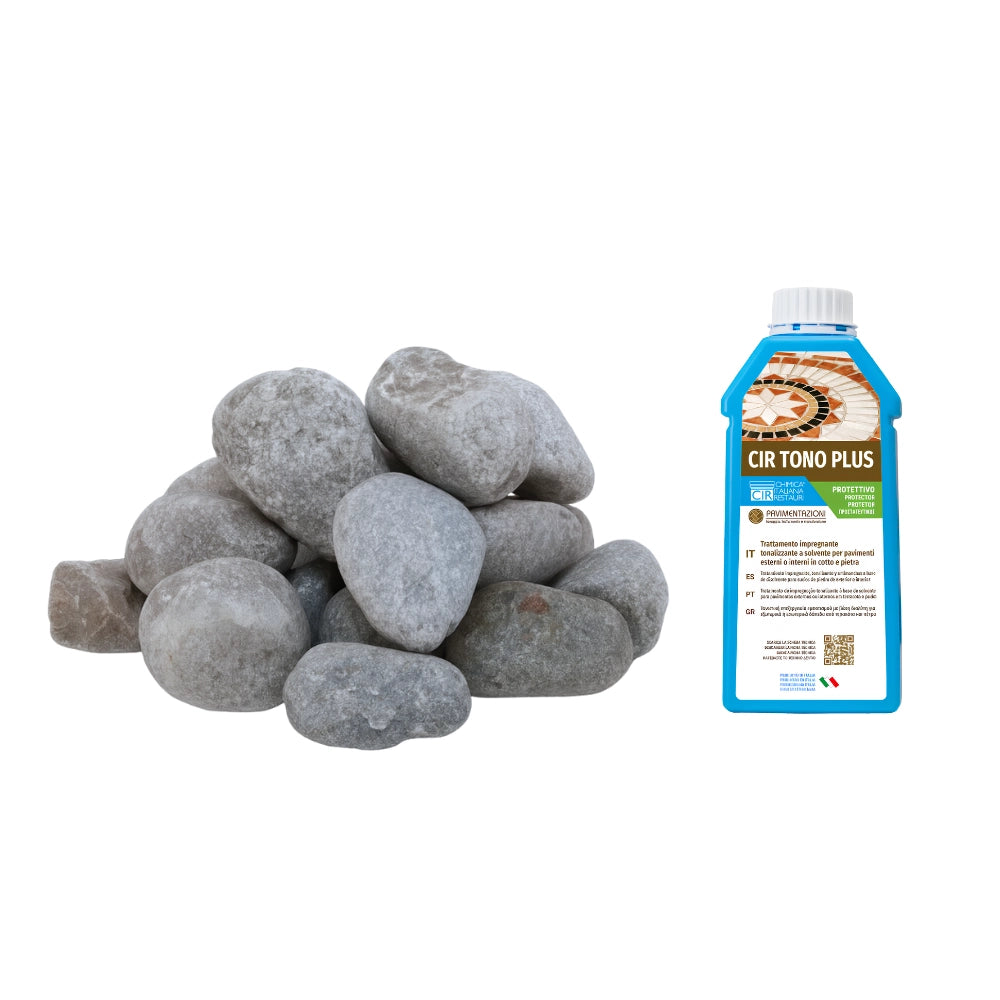 Kit ciottoli occhialino e cir tono plus per decorazioni raffinate *** misura 15/25, formato 25 kg + 1 l, confezione 1