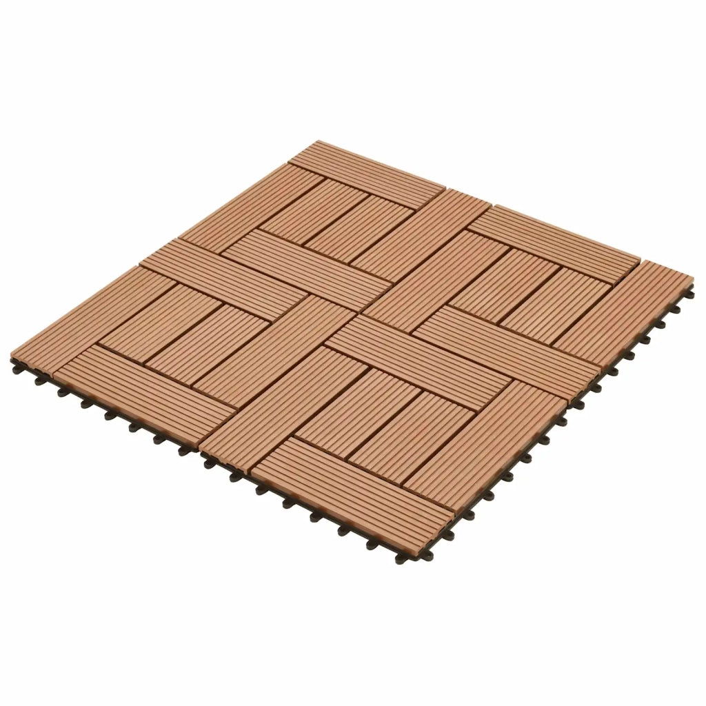 Piastrella per Decking 11 pcs Marrone 30 x 30 cm WPC 42046660