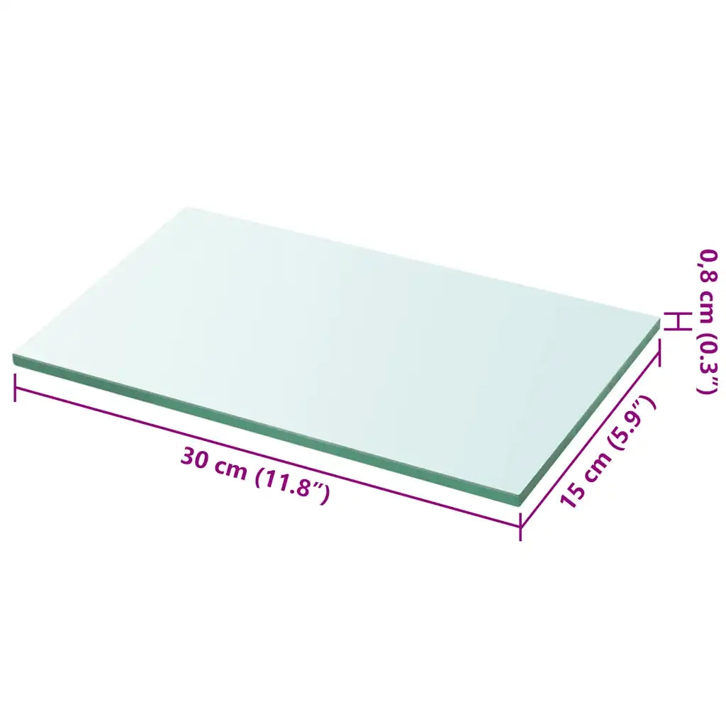 Mensola | Lastra in Vetro Trasparente 30x15 cm