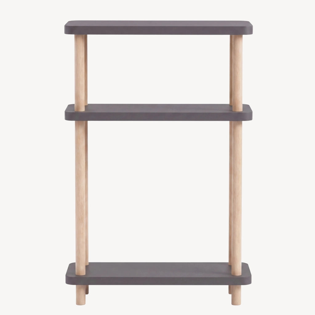 Scaffale da Terra Multiuso Nampernu a 3 Piani 62 x 40 x 18 cm - Grigio Antracite [en.casa]