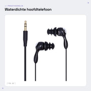Cuffie acquatiche - Impermeabili - Disegno ergonomico - Nero - Idonee per nuoto, surf, corsa - IP68 - Perfette per attività sportive intense