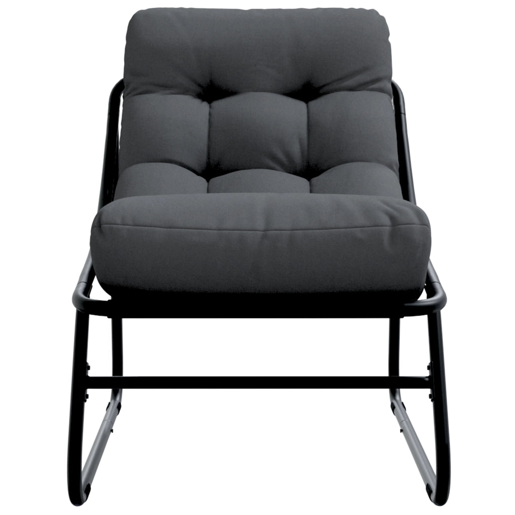 Sedie Rilassanti da Giardino 2 pz con Cuscino Nera 60x80x71 cm Acciaio