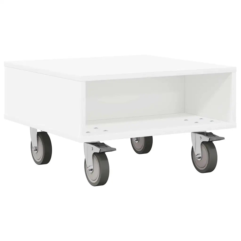 Tavolino con Ruote Bianco 50,5 x 50 x 30 cm 891024