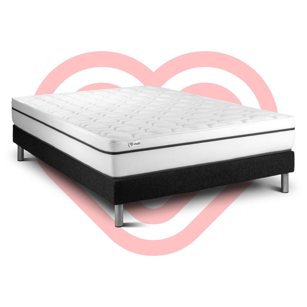Letto con materasso VITAL SPA 150 x 190 cm Rete Kit Nero