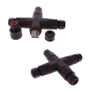 2 Connettori Giunta X IP68 Senza Viti 3 Posti per Cavo Elettrico 6 12mm 150x30mm