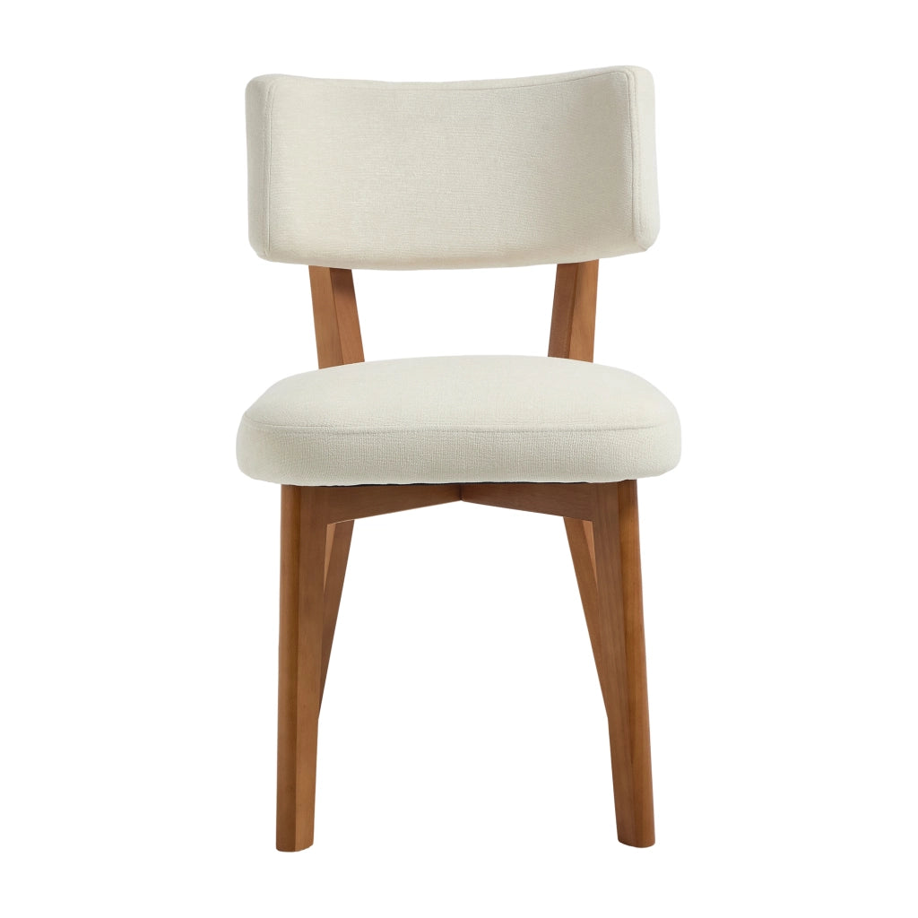 Sedie da Pranzo Set 2 Pezzi ¨C MINIMAL ¨C Tessuto Imbottite Gambe Massello Legno