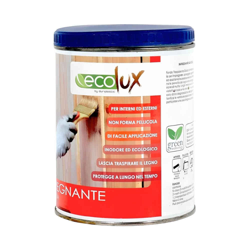 Ecolux impregnante fondo protettivo acrilico incolore trasparente per legno *** formato 0,750 lt, confezione 1