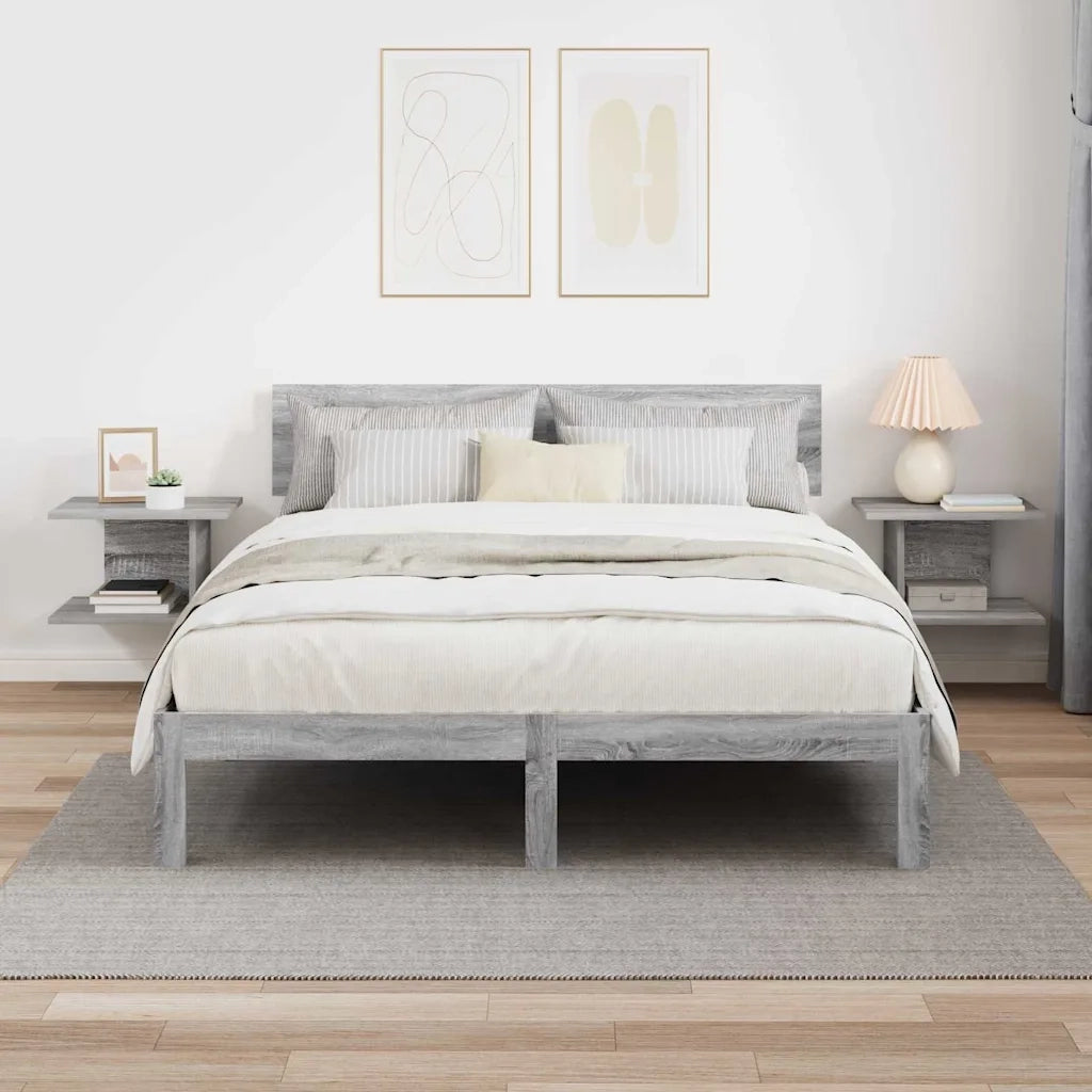 Set di 2 Comodini | Armadio da Notte | Mobiletto da notte Grigio Sonoma 40 x 30 x 25 cm Legno multistrato