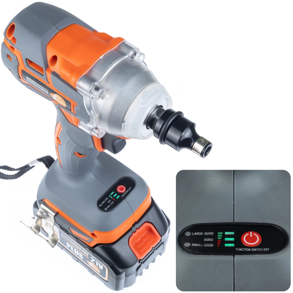 Chiave a Impulsi a Batteria 21V Rosfix Orange Doberman – 350 Nm, 2x Batterie 4Ah, Set Accessori | Alta Potenza e Durata