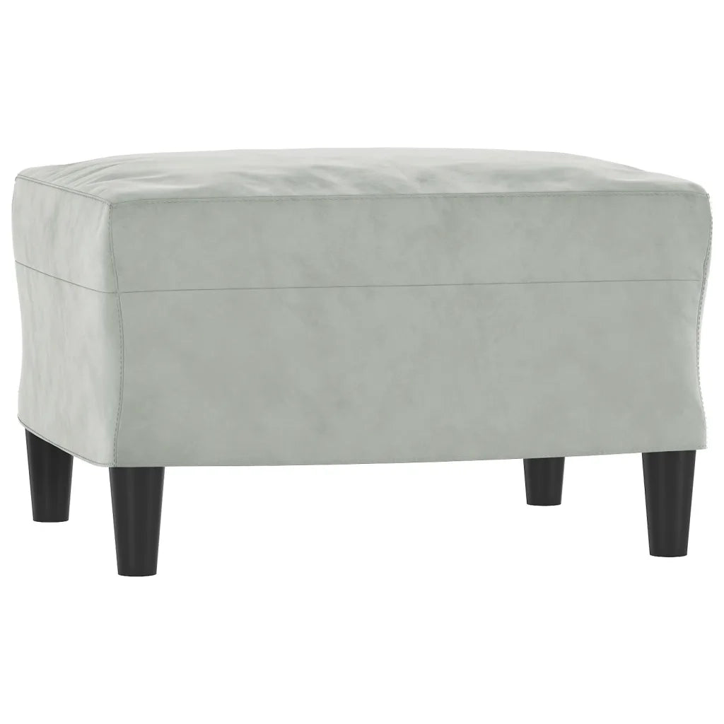 Divano a 3 Posti con Poggiapiedi-Sofa 3 Posti con Poggiapiedi Grigio Chiaro 180cm in Velluto 533041