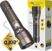 Lanterna a led potenza Xenon 1000 lumen, funzione batteria, estremamente luminosa, regolabile e zoomabile