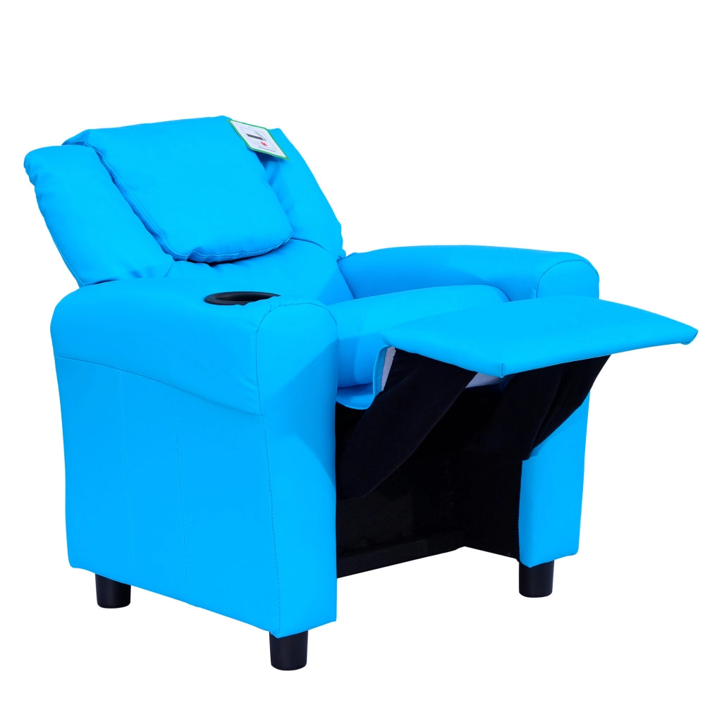 Poltrona bambini reclinabile legno massello 62x52x69cm ¨C Xylo ¨C Blu