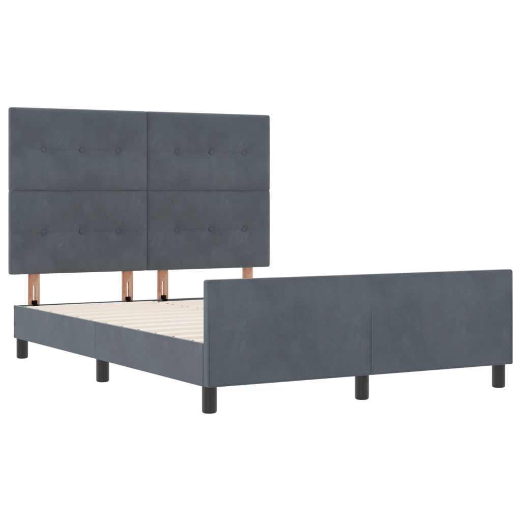 Rete letto  Grigio scuro 160x200 cm Velluto