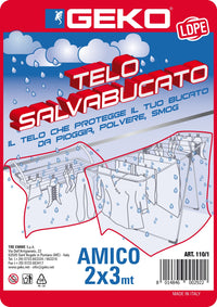 telone antipioggia in polietilietine trasparente "amico" mt.3x2 cod:ferx.34868