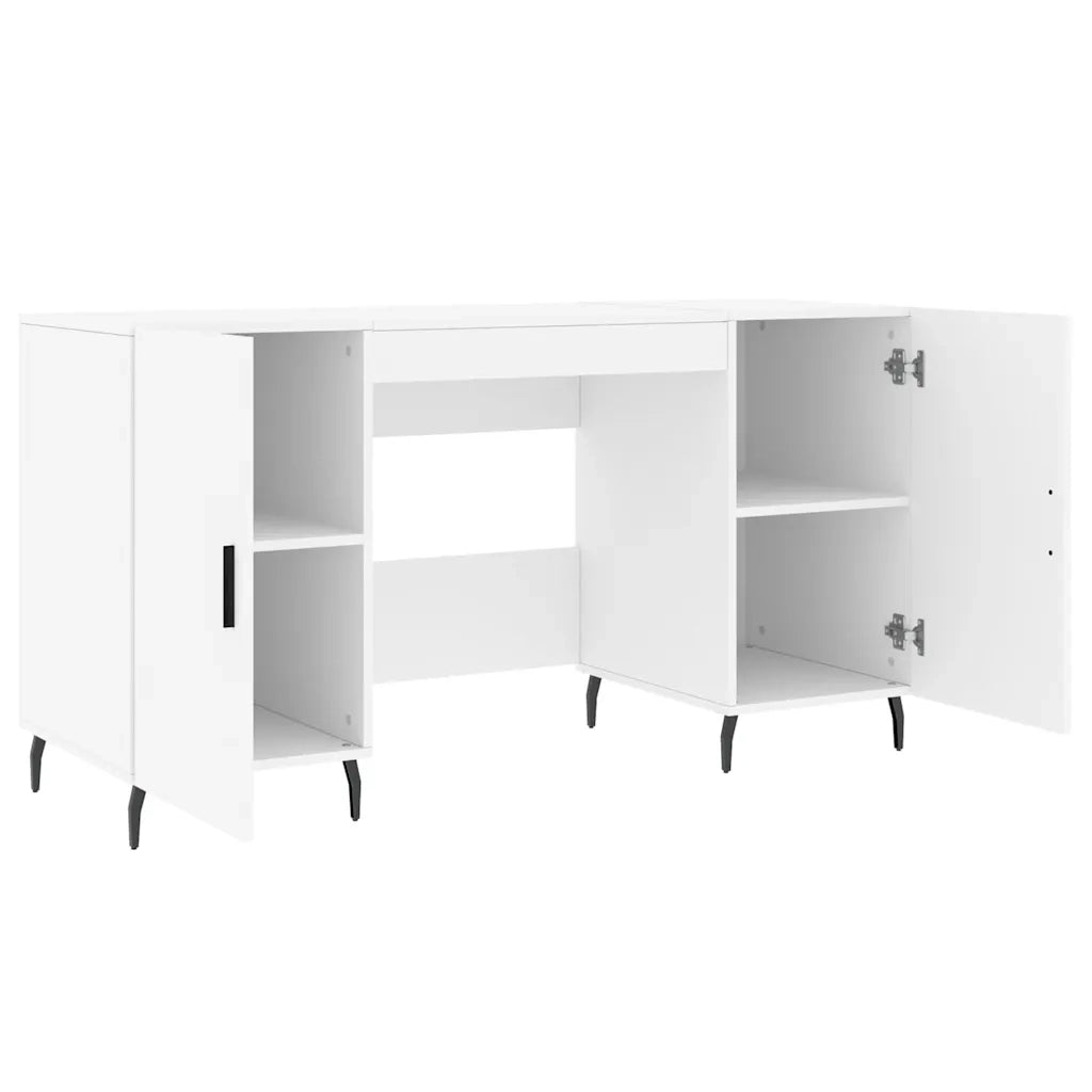 Scrivania | Tavolo da Ufficio Bianca 140x50x75 cm in Legno Multistrato
