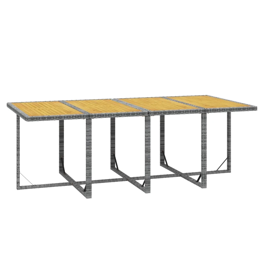 Set Pranzo da Giardino 9 pz con Cuscini in Polyrattan Grigio 3095578