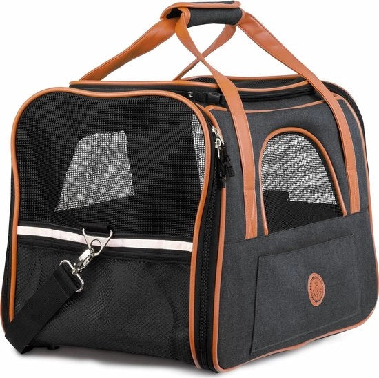 Porta cani e gatti fino a 65 kg - alta qualità zaino per cani con materiali premium - zaino per trasporto gatti fino a 65 kg - cesta trasportabile per cani e gatti pieghevole con facilità di trasporto