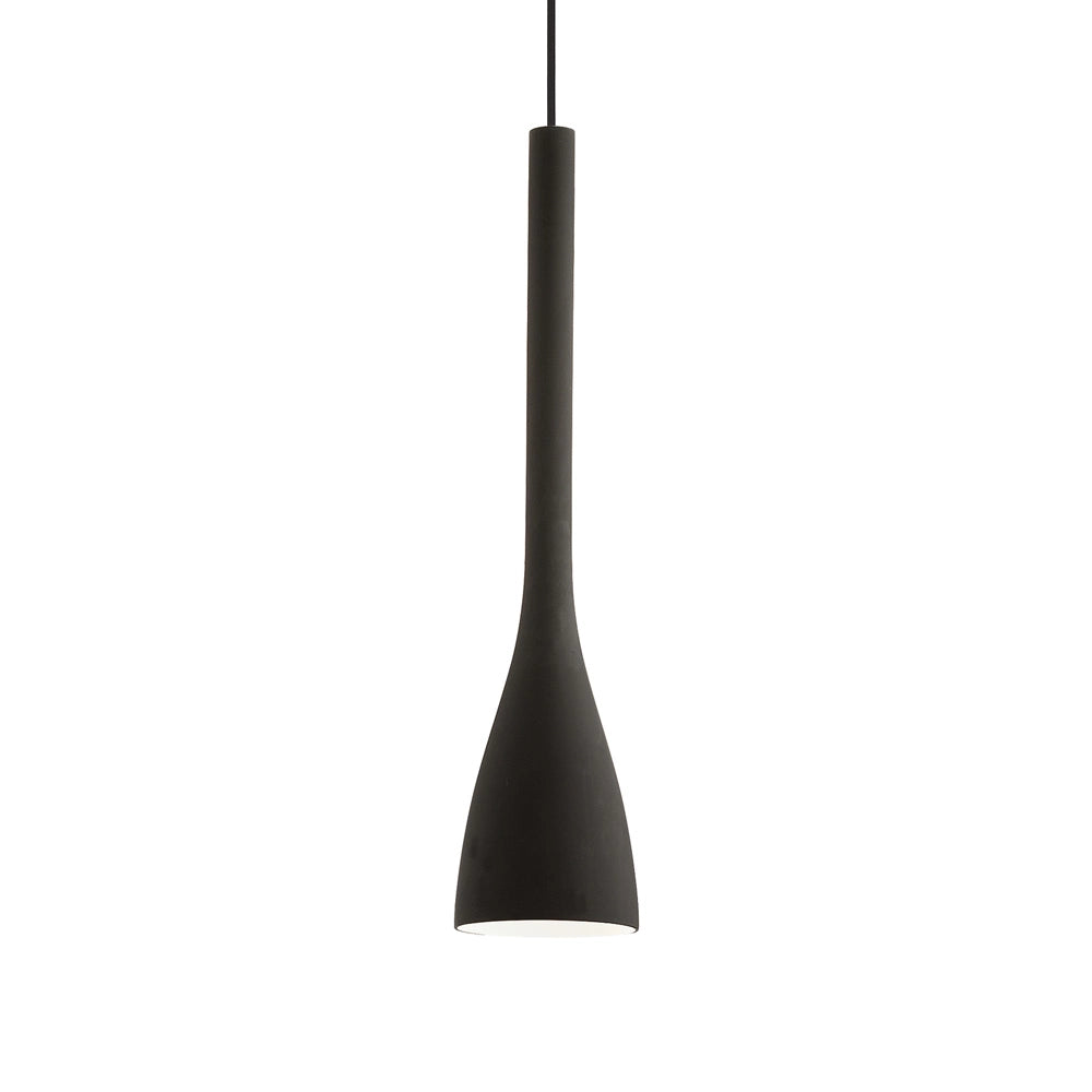 Sospensione Moderna Flut Vetro Nero 1 Luce E27 Big