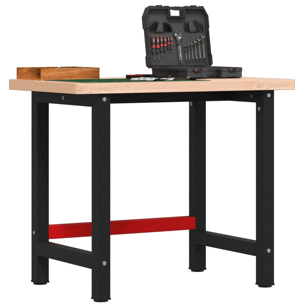 Banco Lavoro 100x60x83 cm Legno Massello Faggio Rettangolare 3309661