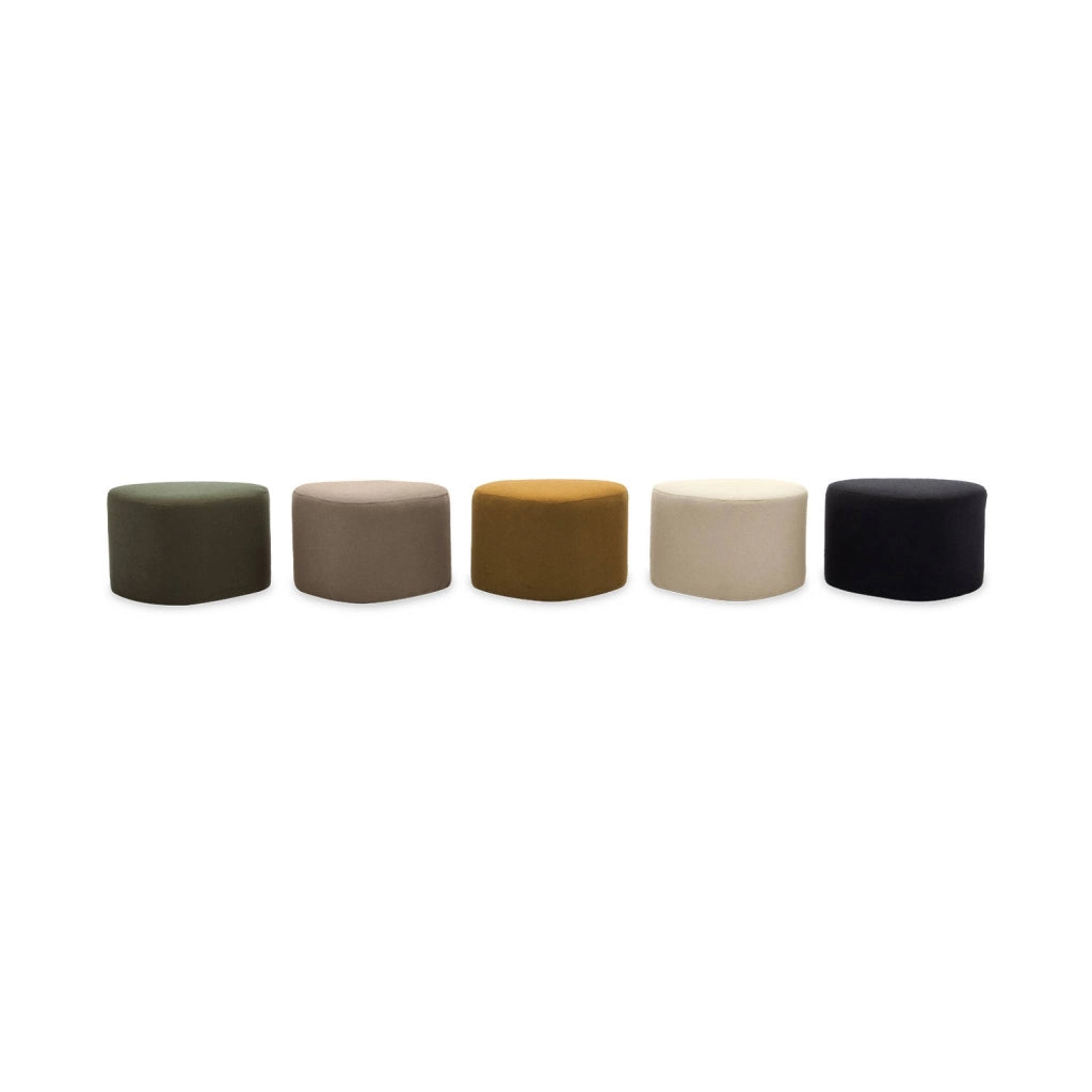 Pouf a forma di ciottolo in tessuto, beige