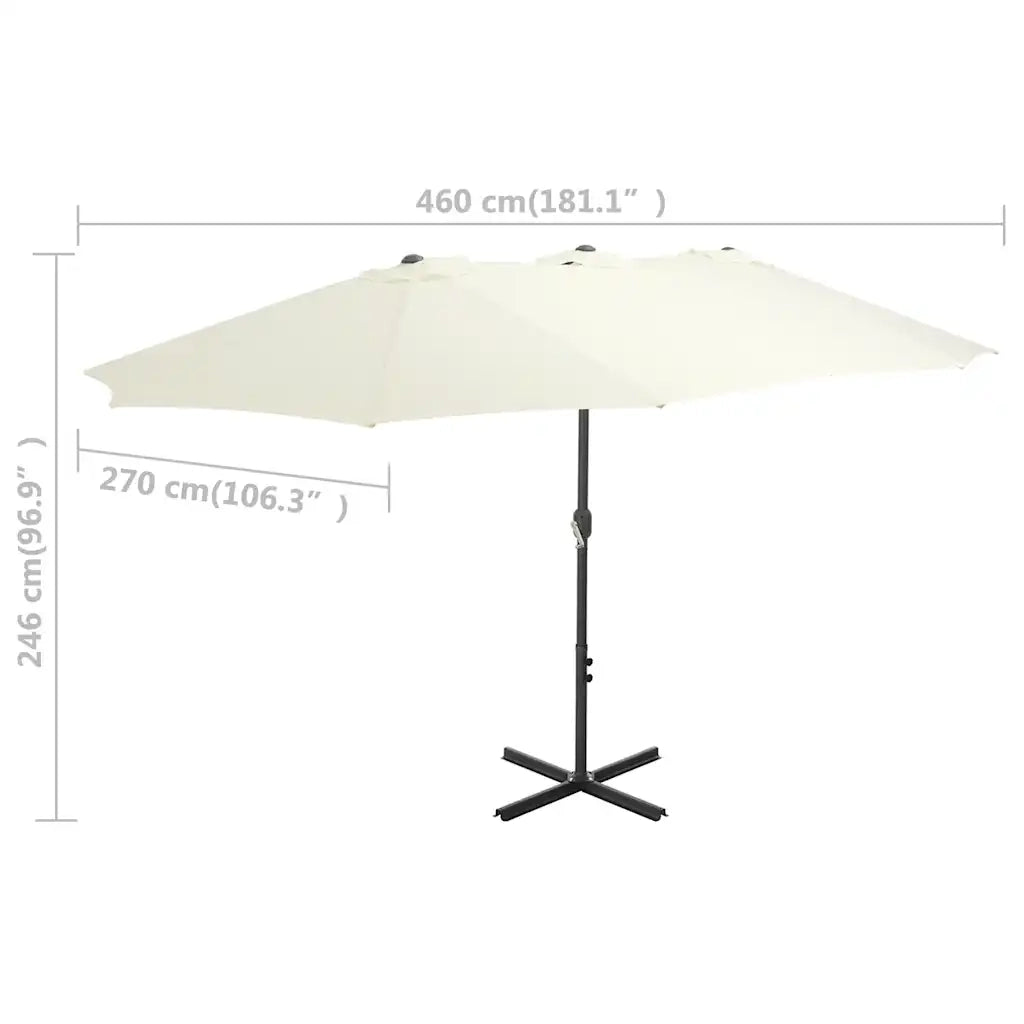Ombrello | Parasolne da Esterni con Palo in Alluminio 460x270 cm Sabbia