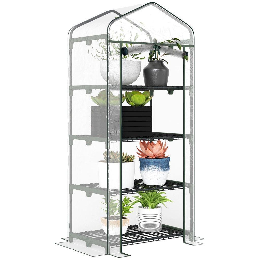 Serra da giardino 4 ripiani con telo PVC ¨C zephmum ¨C 70x50x160 cm