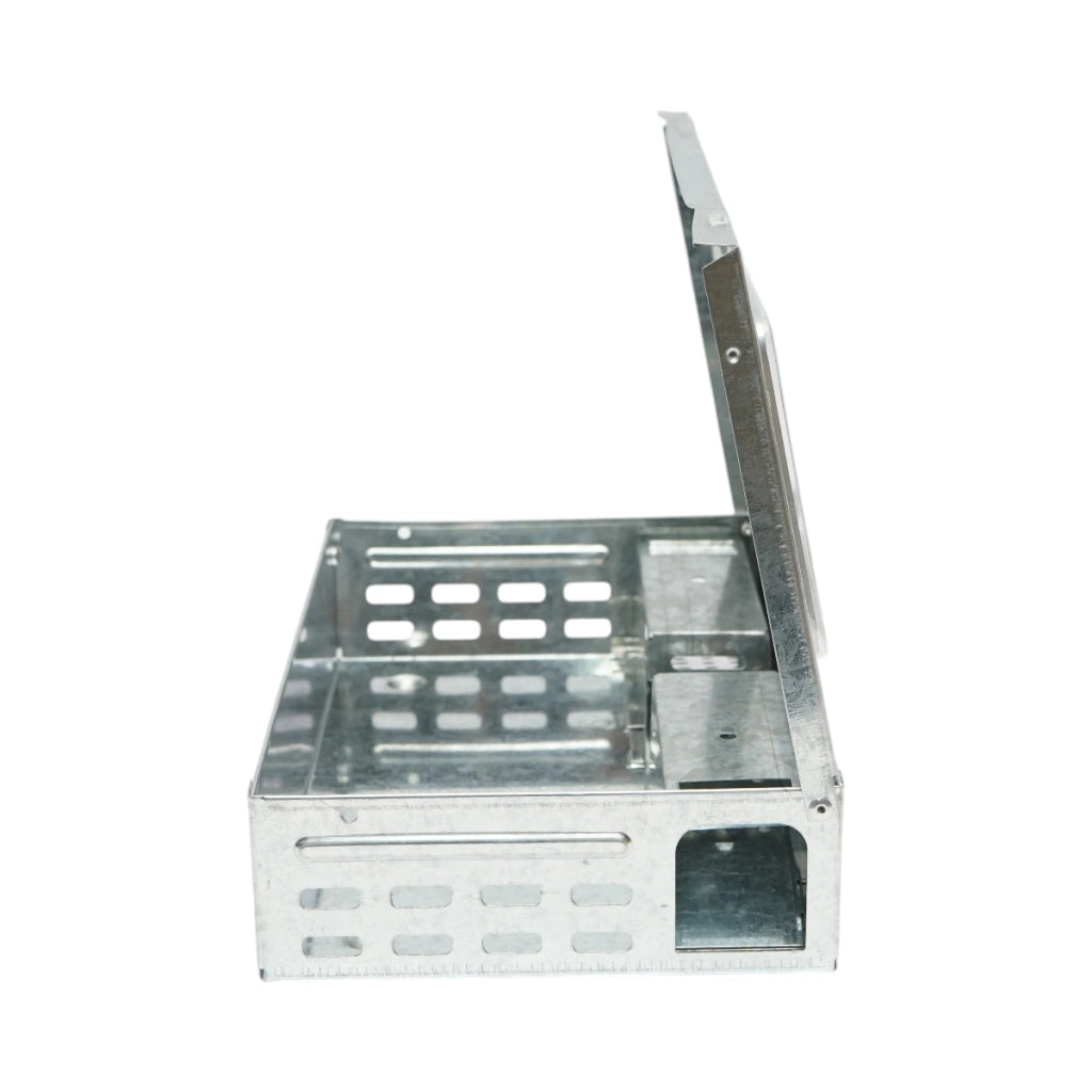 Trappola per topi professionale in metallo zincato, dimensioni 26,2x16,2x6 cm