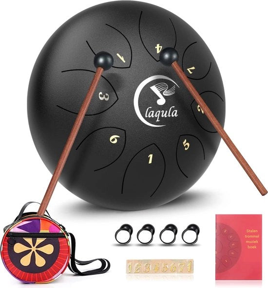 Tamburo a mano con 8 note 6 pollici con borsa di trasporto mallets e libro di musica per meditazione, yoga, intrattenimento e insegnamento della musica