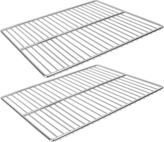 Griglia per barbecue da esterno - griglia in acciaio inox - sostituzione - multifunzionale - 2 pezzi - 400 x 300 mm