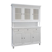 Cristalliera arte povera 3 ante in legno shabby bianco 150x43x205h (1188) - Mobili 2G