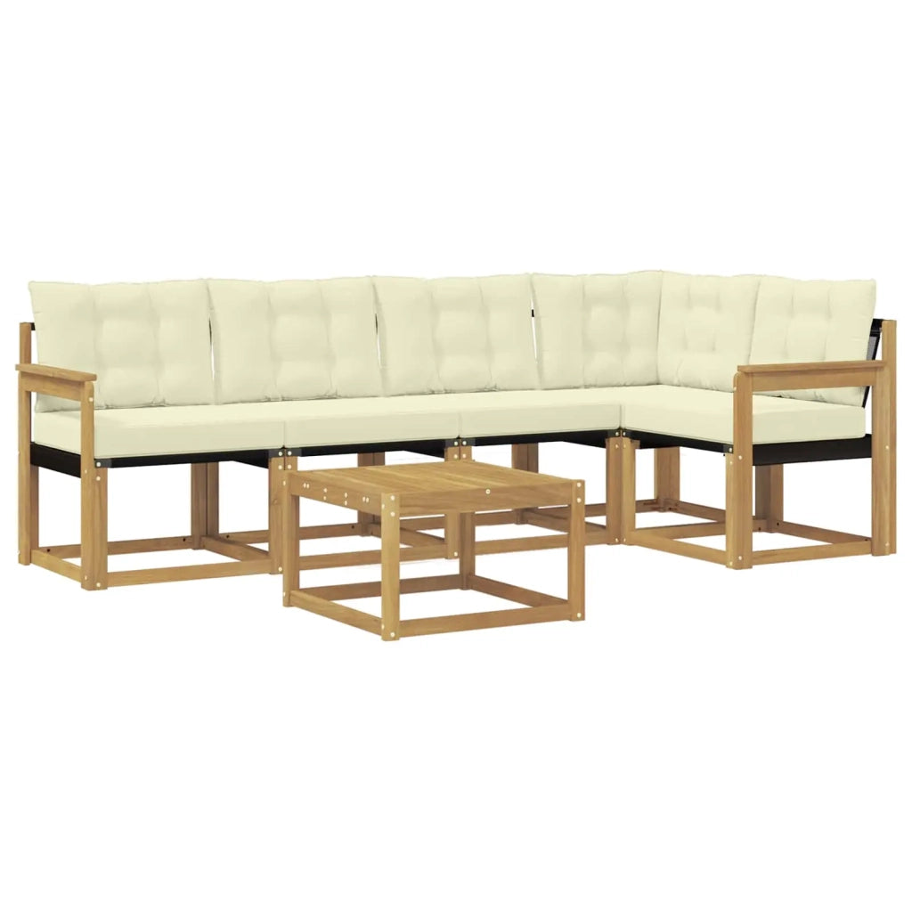 Set di divani da esterno 6 pz Bianco e Crema 3389492