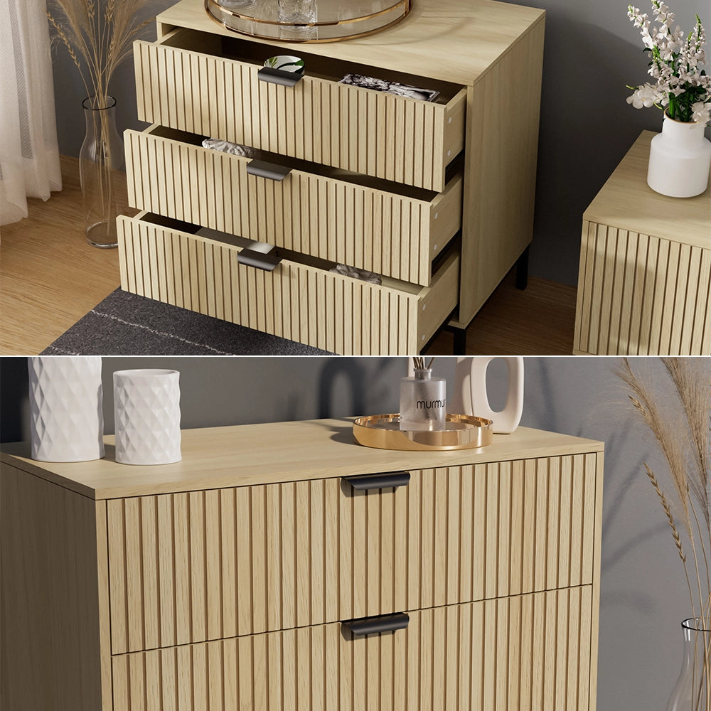 Vicco Cassettiera Rovere 72 x 69 cm con 3 cassetti