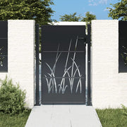 Cancello da giardino antracite 100x150 cm in acciaio design erba 153169