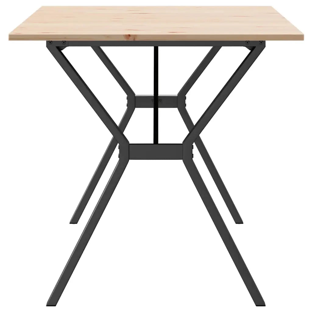 Tavolo da Pranzo Telaio a Y 140x80x75 cm Legno Pino e Acciaio