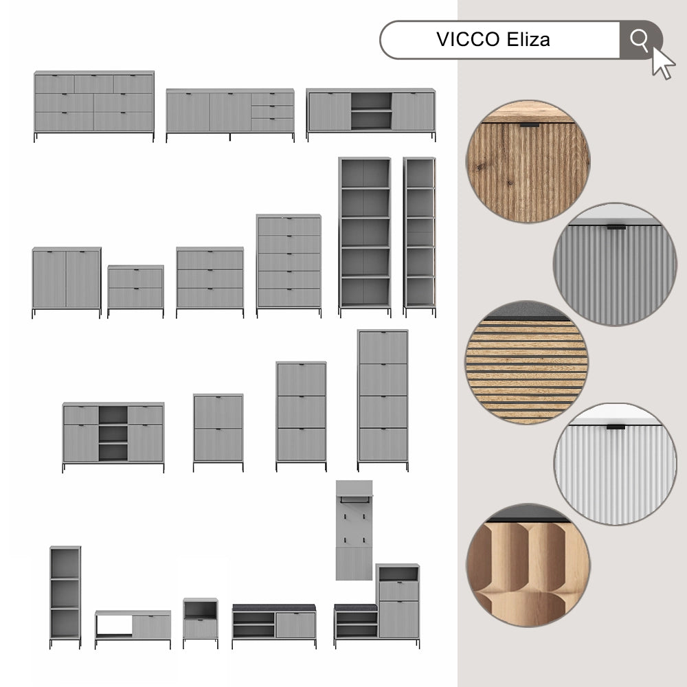 Vicco Comodino camera da letto Quercia vichinga Set di 2