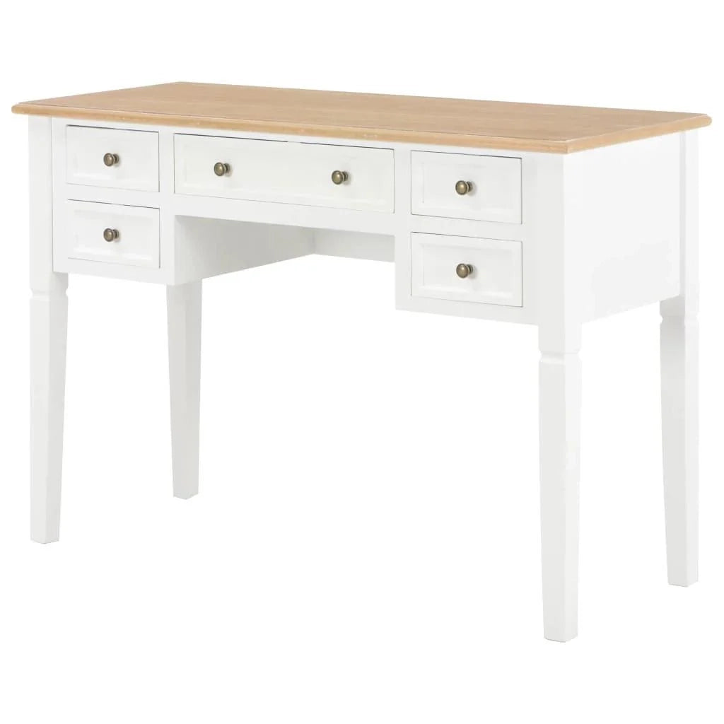 Scrivania per computer/tavolo da lavoro/mobile in legno bianco 109,5 cm 0502114