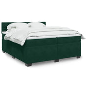 Giroletto a Molle con Materasso Verde Scuro 200x200 cm Velluto 3286417