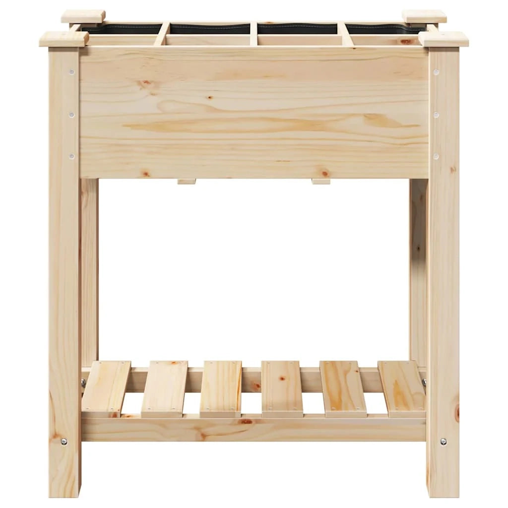 Fioriera da giardino con ripiano 71 x 37 x 76,5 cm resistente per uso esterno stile rustico legno beige 02_0058851
