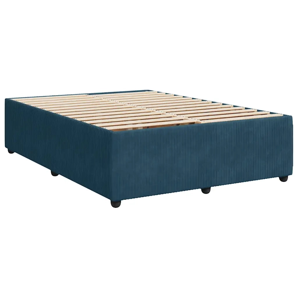 Giroletto a Molle con Materasso Blu Scuro 140x190 cm in Velluto