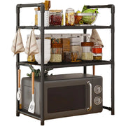 Trade Shop - Scaffale Per Forno Microonde A Livelli Mensola Ripiani Cucina Salvaspazio Con Ganci -