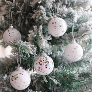 Set di 24 palline da appendere per Natale - Bianche - 4 cm - Decorazione per albero di Natale & Decorazione natalizia