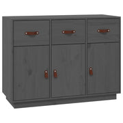 Credenza | Madia | Buffet da pranzo | Armadio da pranzo Grigia 100x40x75 cm in Legno Massello di Pino