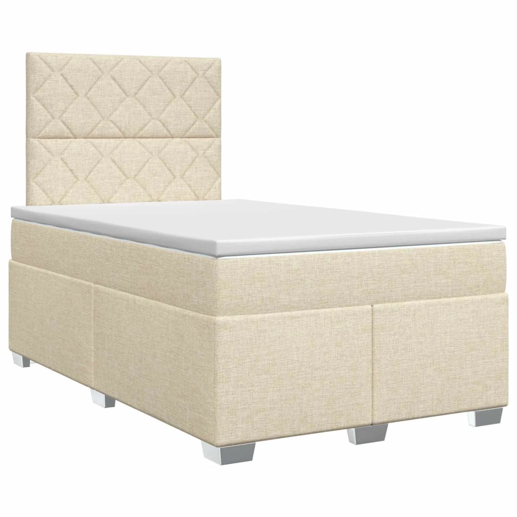 Letto box spring con materasso Crema 120 x 190 cm Tessuto 3453372