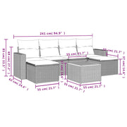 Set Divani da Giardino 7 pz con Cuscini Beige in Polyrattan