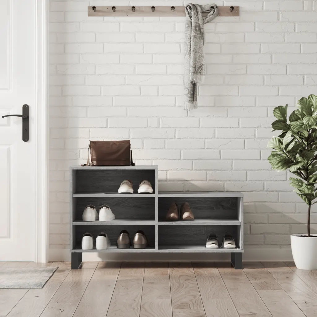 Scarpiera | Mobile per scarpe Grigio Sonoma 102x36x60 cm in Legno Multistrato