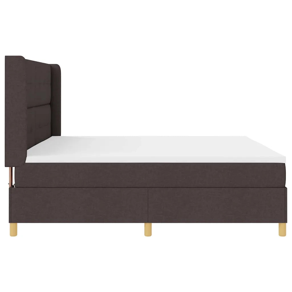 Letto a molle con strisce LED Marrone 200 x 200 cm Tessuto 3343717