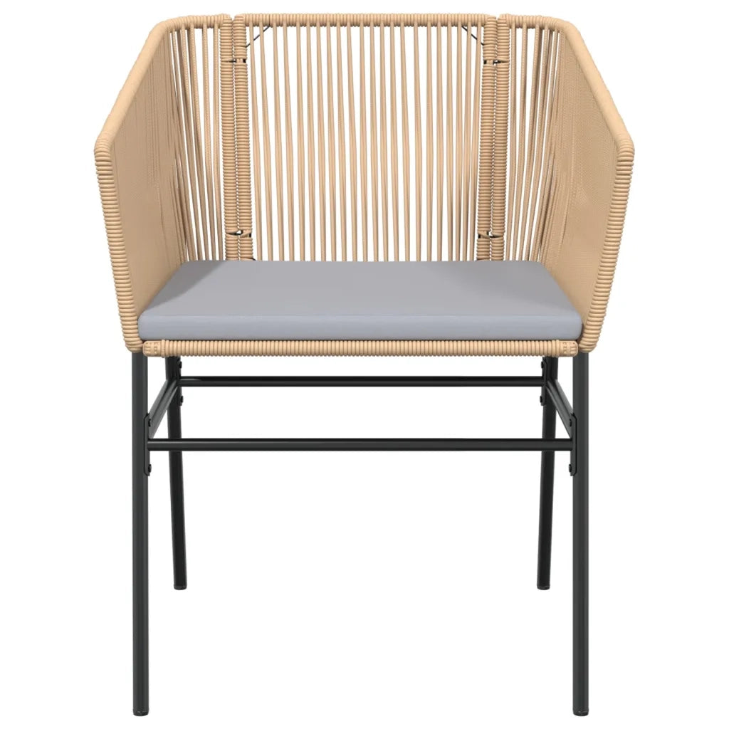Sedie da Giardino 2pz con Cuscini Marrone in Polyrattan 369103