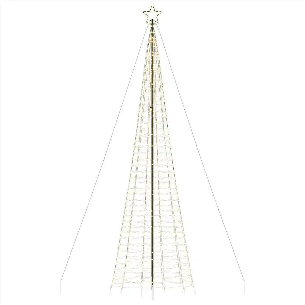 vidaXL Albero di Natale a LED con Punte 1534 LED Bianco Caldo 500 cm